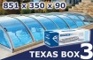 Poolüberdachung - TEXAS BOX 3 - CLEAR - 851 x 350 x 90 cm - 4 Module