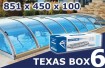 Poolüberdachung - TEXAS BOX 6 - 8mm - 851 x 450 x 100 cm - 4 Module